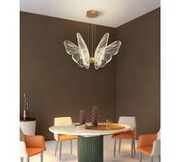 FM2018XSL Butterfly Pendant Light,Modern Art Home Decor, Minimalist Acrylic LED Lamp with 3 Color Stepless Dimming for Living Room/Dining Room/Bedroom/Study(6 Blades,36W)