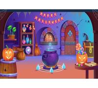 Fmarui 7x5ft Happy Halloween Backdrop Cartoon Pumpkins Magic Ball Photography Backgrounds for Witch Zombie Vampire Halloween Party Decoration Kids Birthday Baby Shower Photo Booth Props