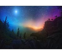 Fmarui 9x6ft Nativity of Jesus Backdrop Three Wise Men Follow The Christmas Star Photography Backgrounds Star of Bethlehem Starry Sky Night Jesus Birth Christian Church Decor Photo Props