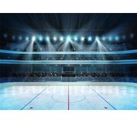 Fmarui Hockey Stadium Backdrop Ice Rink Ssport Arena Photography Background Kids Birthday Photoshoot Hockey Party Decoration Studio Props, 5X4FT