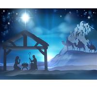 Fmarui Nativity Scene Backdrop | Manger Stable with Three Wise Men & Star of Bethlehem | Religious Decorations for Christmas, Church, Christian Family Events | Photo Booth Background Props 7x5ft