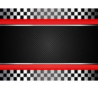 Fmarui Racing Car Backdrop 7x5ft Black White Checkered Finish Line Race Track Background for Kids Boys Birthday Party Decorations, Cake Table Banner & Photo Props