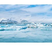 Fmarui Winter Backdrop 10x8ft Arctic Iceland Blue Glacier Photography Background Snow Mountains Scene Photo Banner for Winter, Holiday, Theme Party Decoration Kids Adult Photoshoot Props