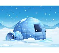 Fmarui Winter ICY Igloo Backdrop 5x3ft Christmas North Pole Snowflake Scene Background Perfect for Kids Birthday Baby Shower Party Decorations Photo Booth Banner