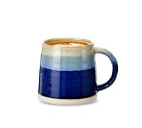 fMBB Large Ceramic Coffee Mugs, 13oz, Tea/Coffee Cups, Large Handle & Wide Bottom Coffee Mug, Transmutation Glaze, Hand Painted Mug, for Home or Office, Microwave and Dishwasher Safe, Blue Tone