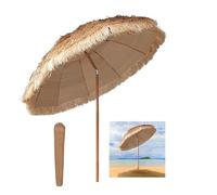 FMCAGNGAKP 8ft Hawaiian Style Beach Umbrella, Tiki Patio Umbrella With Tilt Foldable Stand, Carry Bag, UPF 50+, For Beach/Patio/Poolside Outdoor Table Umbrella(1.6m/5.3ft)