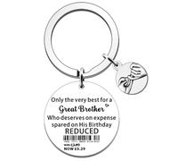 FMCC Brother Birthday Gifts Keyring -Funny Gifts for Brother Birthday Only The Very Best for My Great Brother on his Birthday