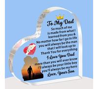 FMCC Dad Gifts from Son- Dad Christmas Birthday Gifts from Son Father's Day Gift from Son Daddy Gifts from Son Heart Acrylic Plaque Your Little Boy
