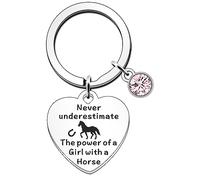 FMCC Funny Horse Gifts for Girl Keyring Horse Gifts for Girls Age 9-11 Never Underestimate A Girl With a Horse