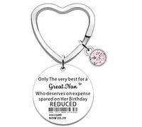 FMCC Nan Birthday Gifts Keyring -Funny Gifts for Nan Birthday Only The Very Best for My Great Nan on her Birthday
