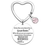 FMCC Sister Christmas Keyring Gifts-Funny Gifts for Sister Christmas Idea Only The Very Best for My Great Sister