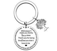 FMCC Step Dad Gifts -Gifts for Step Dad Birthday Christmas Fathers Day Gift DNA Doesn't Make You Family Love Does Keyring