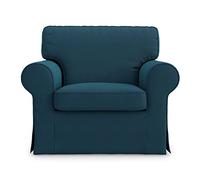 FMCTL Ektorp Chair Cover Replacement Compatible for IKEA Ektorp Armchair Cover, Ektorp Chair Slipcover, Ektorp Cover Only! (Dark Ocean)