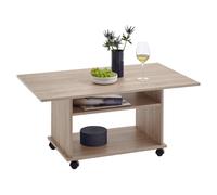 FMD Coffee Table with Castors Oak Tree Home Decor Furniture Living Room Table