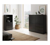 Fmd Dresser With 3 Doors And 3 Drawers Black