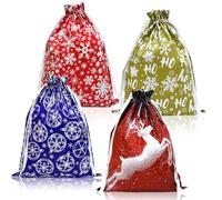 FMDPZUP Christmas Bags,4PCS Large Size 43 * 58cm Xmas Gift Drawstring Bags,Christmas bag of different 4 styles for Party Decorations