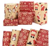 FMDPZUP Christmas Wrapping Paper 5 Different sheets,50 * 70cm Red Mix Xmas Wrapping Paper Perpect for Christmas