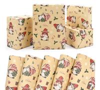 FMDPZUP Christmas Wrapping Paper 5 sheets,50 * 70cm Brown Xmas Wrapping Paper with Cute Red Green Dwart Perpect for Christmas