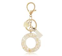 Fmeida Initial Keychains for Women | Personalized Cute Heart Tassel Keyring | Resin Letter Key Chain Bag Charms O