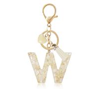 Fmeida Initial Keychains for Women | Personalized Cute Heart Tassel Keyring | Resin Letter Key Chain Bag Charms W