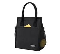 Fmeida Insulated Lunch Bags Small Cool Bag Lunch Box for Adults Women Men Kids Thermal Lunch Tote Bags for Work School Office (Black)