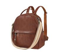 Fmeida Women Backpack Waterproof PU Leather Rucksack Bag Causal Daypacks Mini Shoulder Bags Anti-Theft Backpacks for Ladies, Brown