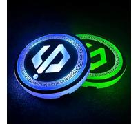 Fmesoo 2pcs Drink Holders LED Car Coasters,for Leapmotor T03 C11 C01 7 Colors Cup Luminescent Holder Lights Mat Interior Decoration Accessories