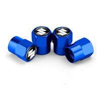 Fmesoo 4pcs Valve Caps Car Tire,for Suzuki Metal Dust Leak Proof tire Cap Replacement Parts with Logo Accessories,E/Blue