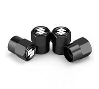 Fmesoo 4pcs Valve Caps Car Tire,for Suzuki Metal Dust Leak Proof tire Cap Replacement Parts with Logo Accessories,B/Black