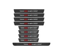 Fmesoo Kick Plates 9pcs Car Door Sill Protector,for Chery Tiggo 8/3x/5x Arrizo GX Carbon Fiber Threshold Cover Stickers Pedal Non-Slip Anti-Scratch Guard