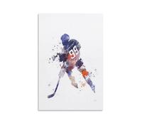 Fmesoo Wayne Gretzky Watercolor Art Ice HockeyFashion Poster Decorative Painting Canvas Wall Art Living Room Posters Bedroom PaintingLiving Room Illustration Poster20x30inch(50x75cm)