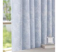 Fmfunctex Blue Floral Jacquard Blackout Curtains for Bedroom 54 inch Scroll Flower Curtains for Living Room Thermal Insulated Chenille Eyelet Curtain Room Darkening Window Curtain Drapes 2 Panels