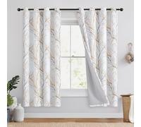 Fmfunctex Contemporary Branch Pattern Curtains 50" x 63" L Yellow