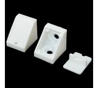 FMHXG 20PCS Right Angle 90 Degree Plastic Corner Brackets Shelf Door Corner Support Bracket with Cover Nylon Thickened Layer Board Holder Cabinet Connector Small Size Reinforce Drawers Frames White