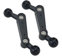 FMHXG 2PCS Reverse Double Ball Head Hose Clamp Arm Dual Joint Ball Socket Extension Pole Mount 11CM Compatible with Car Mounts for Phones Tablets and Screen Protector Holders