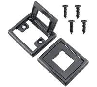 FMHXG 2PCS Square Hollow Handle Wardrobe Flat Pull Recessed Drawer Knob 32mm Hole Center Zinc Alloy Hidden Flip Door Handle for Windows Cabinets Furniture Black Screws