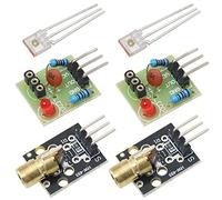 FMHXG Laser Sensor Module 2PCS Non-Modulator Tube Laser Receiver Module with 2PCS KY-008 650nm Laser Transmitter Module for Arduino Raspberry Pi Laser