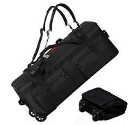 Fmiiour 110L Rolling Duffel Bag with Wheels,Foldable Durable Travel Duffle,4 Carrying Options (Single Shoulder, Double Shoulder, Hand-Carrying, Tug), Black, Outdoor Sports Travel Sturdy Durable