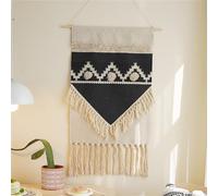 FMIYJUN Macrame Woven Tapestry Hanging Wall Art Decor 50x85 cm Boho Bohemian Printed Tapestries for Apartment Dorm Home Bedroom Decor