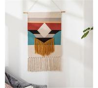 FMIYJUN Macrame Woven Tapestry Hanging Wall Art Decor 50x85 cm Boho Bohemian Printed Tapestries for Apartment Dorm Home Bedroom Decor