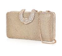 Fmiysxidm Sparkly Rhinestone Crystal Clutch for Wedding Party Dressy Handbag Formal Party Evening Bag For Women, Gold, 7.6 x 4.5 x 2.3 inches