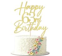 FmiyunEea Gold Glitter Happy 63rd Birthday Cake Topper