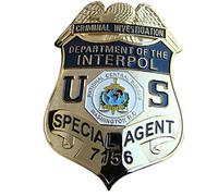 FMO Military Medal Badge, Criminal Investigation Department of The Interpol US Special Agent 7156 Medal, Dress Costume Prop