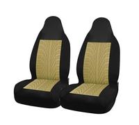Fmofireo Universal Car Seat Covers Breathable Four Season Summer Protection Cushion Seat Covers Protectors(2pcs Black Beige)