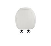 Fmofireo Universal Leather Car Seat Cover Four Season Auto Breathable Comfortable Saddle Cushions Covers For Seats Seat Covers Protectors(White front seat)