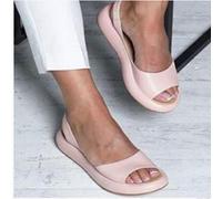 FMOGE Women's Orthopedic Open Toe Leather Sandals Large Size Premium Comfy Fish Mouth Sport Sandal Casual Summer Outdoor Hiking Walking Shoes Beach Travel Flat Slippers