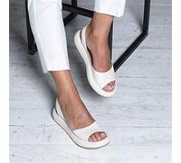 FMOGE Women's Orthopedic Open Toe Leather Sandals Large Size Premium Comfy Fish Mouth Sport Sandal Casual Summer Outdoor Hiking Walking Shoes Beach Travel Flat Slippers