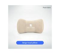 (FMP-Beige) Car Neck Pillow Protector Auto Logo Seat Headrest For Peugeot 206 307