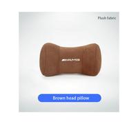 (FMP-Brown) Car Neck Pillow Protector Auto Logo Seat Headrest For Mercedes Benz AMG