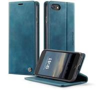 FMPCUON CaseMe For iPhone 6/7/8/SE 2020/SE 2023 Case Wallet with RFID Blocking 3 Card Slots,PU Faux Leather Book Folio Flip Magnetic Shockproof Kickstand Case,Blue Green